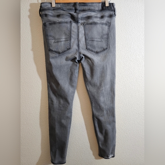 American Eagle Jegging Distressed Gray Women's Jeans - Picture 6 of 9